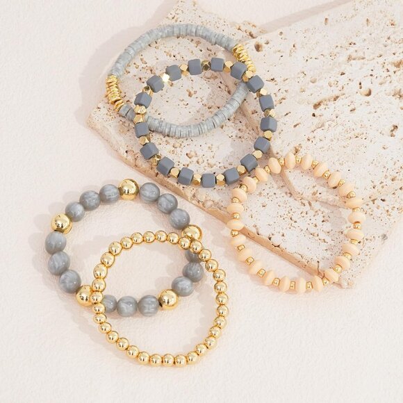 Trendy Handmade Boho Beaded Stretch Bracelets Set - 7-Inch Stackable Jewelry - Picture 3 of 6